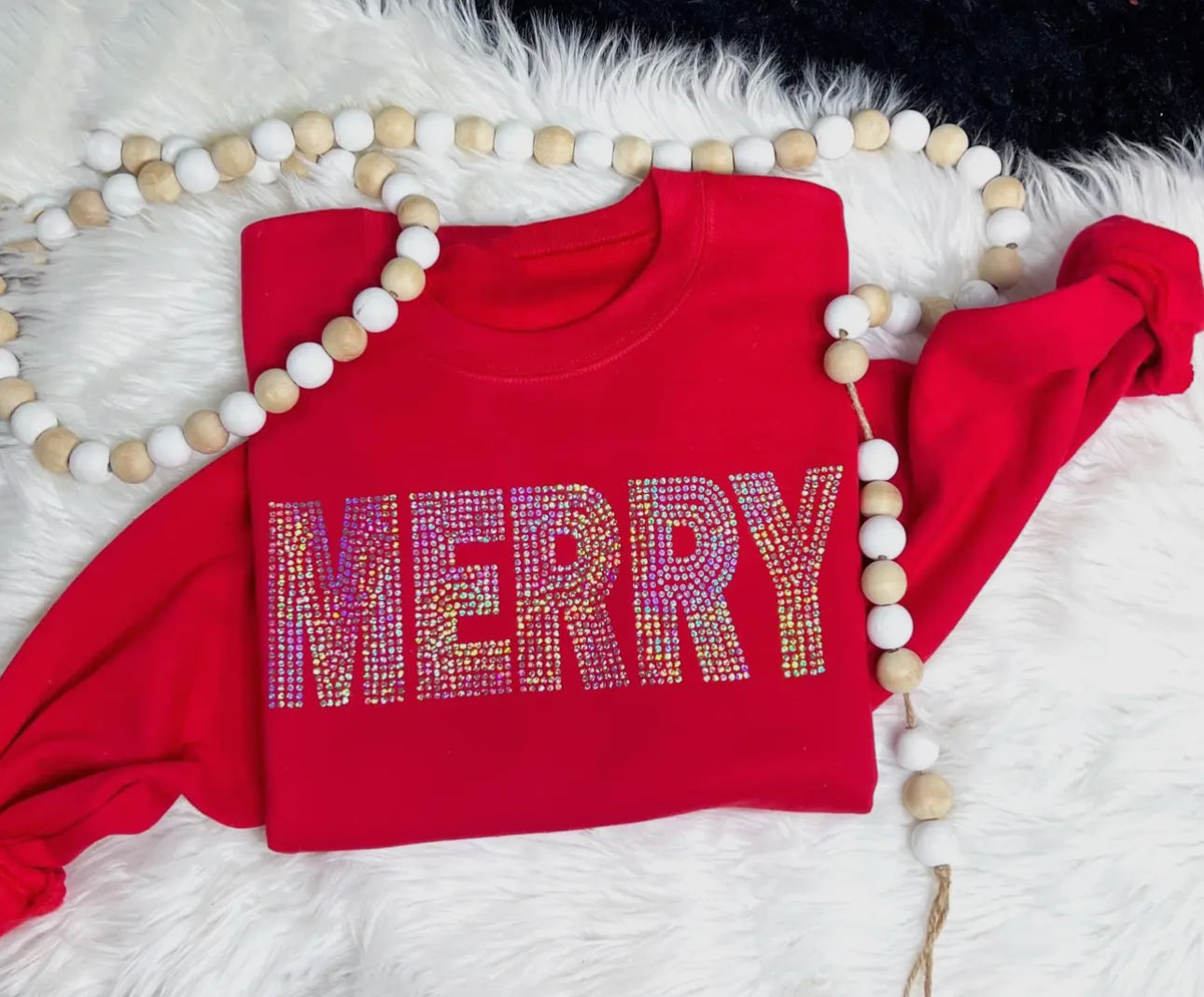 Merry Red Sequin Youth Sweatshirt