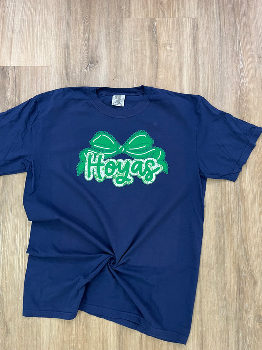 Harrison Hoyas Green Floral with Bow tee