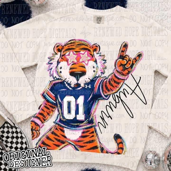 Retro Groovy Auburn Tigers Tee
