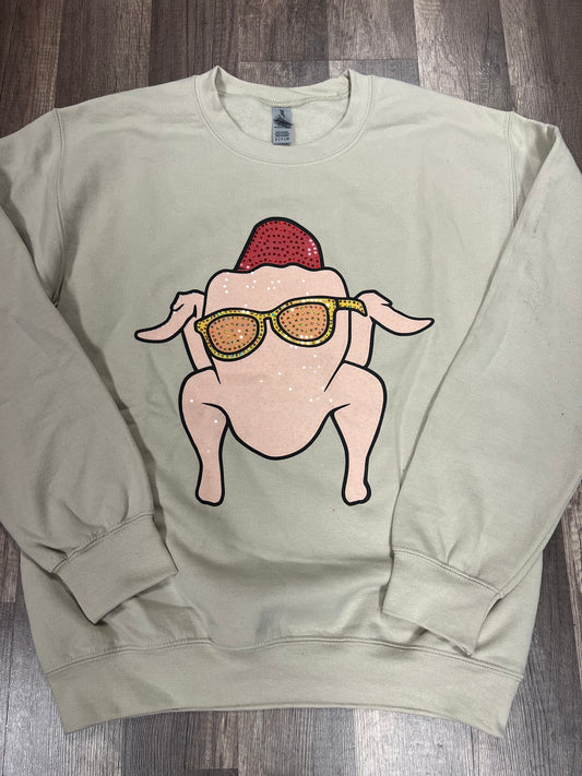 Turkey Friendsgiving sequin sweatshirt