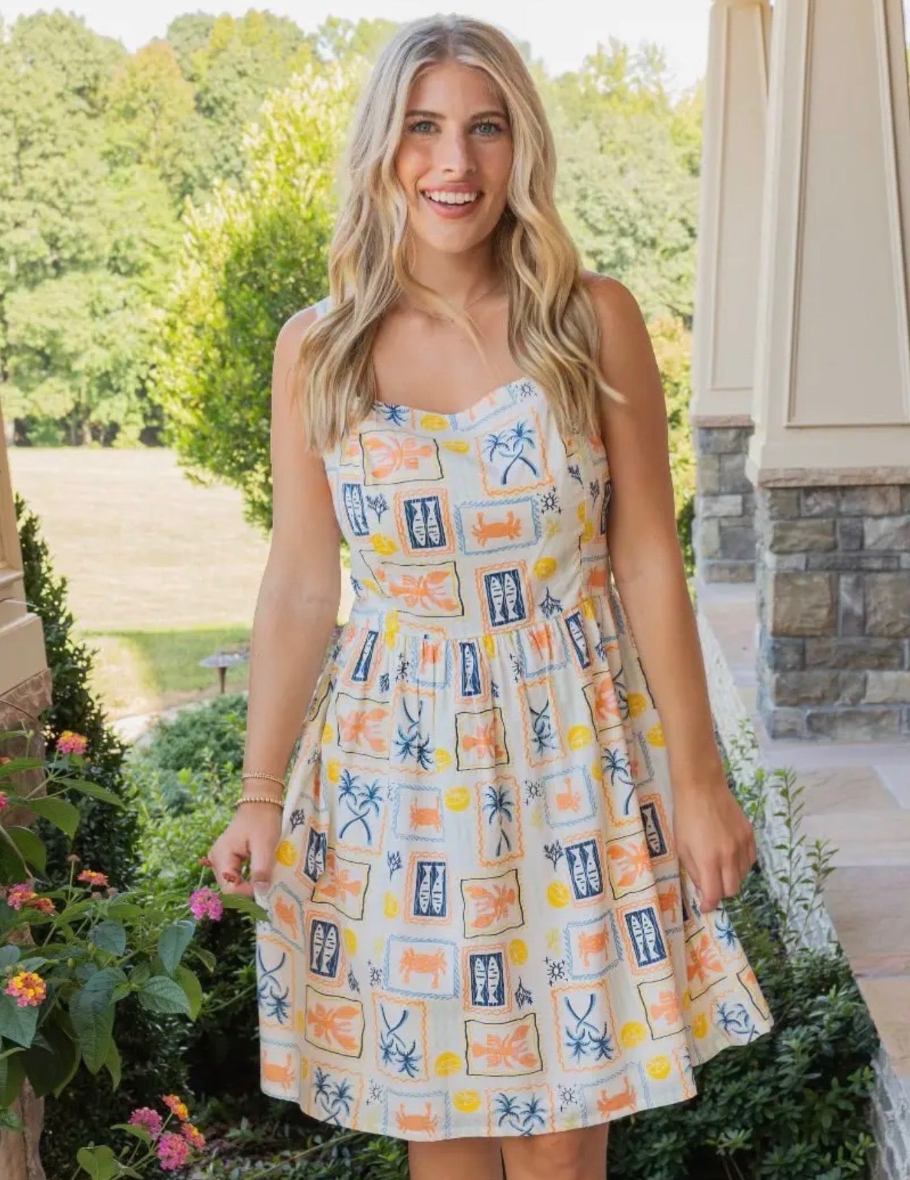 Lobster vacation mini dress