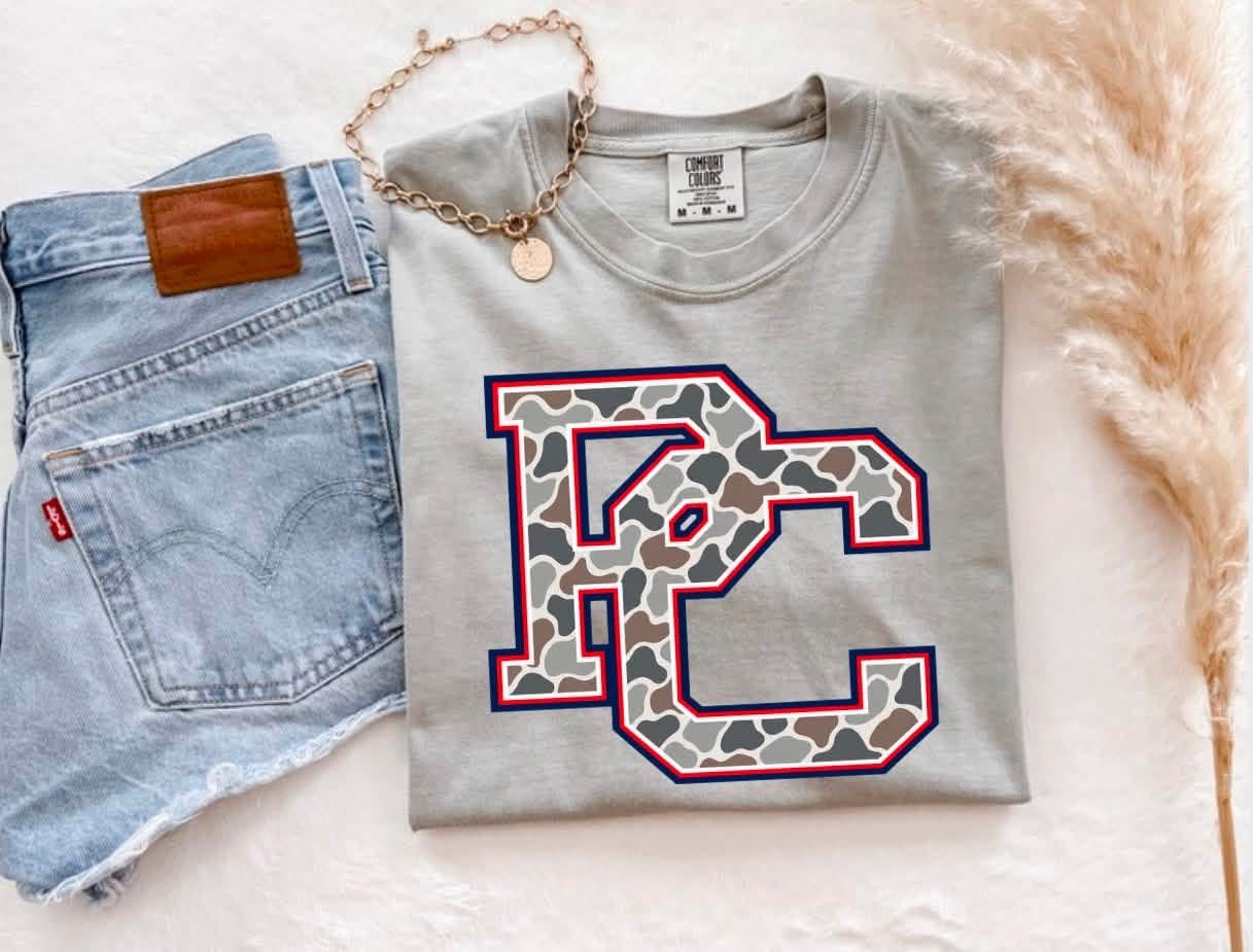 Retro Camo Paulding County “PC” Grey Tee