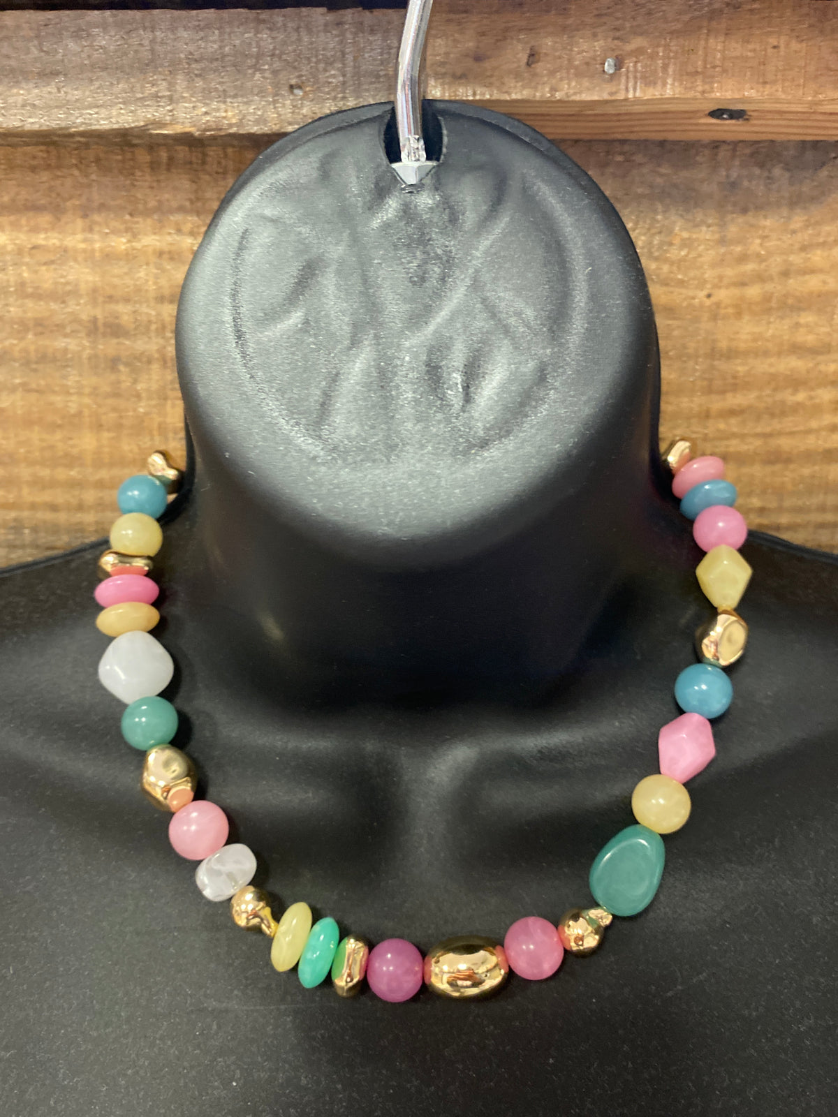 Spring colorful beaded necklace