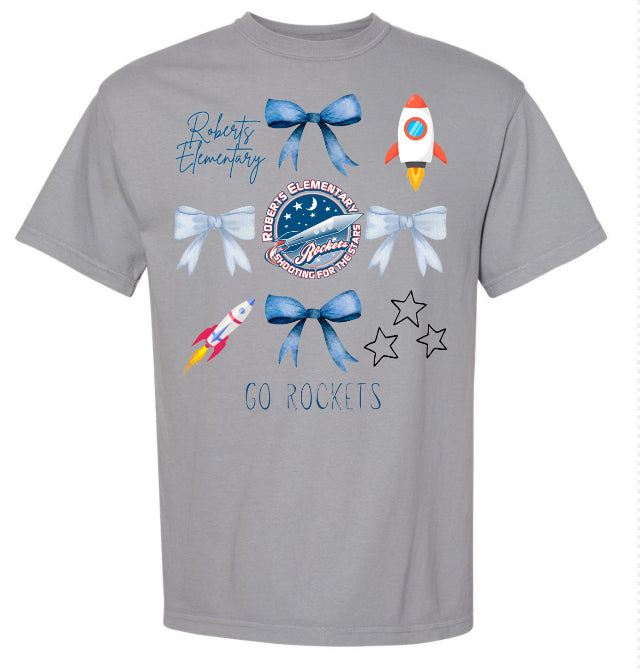 Roberts Elementary Rockets Bow Collage Tee