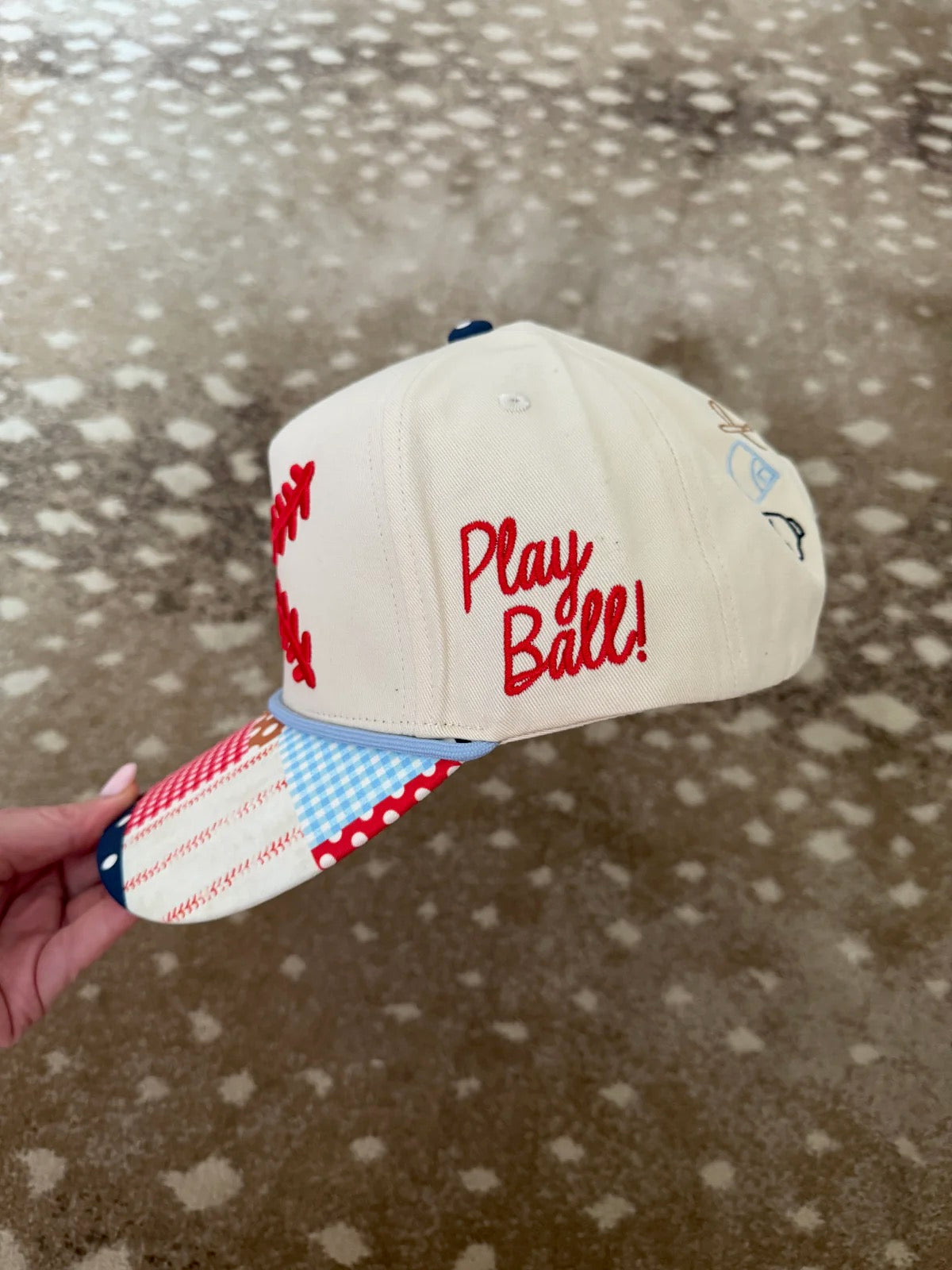 Baseball Seam Patchwork Trendy Hat