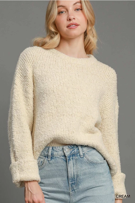 Cream Boucle Pullover Knit