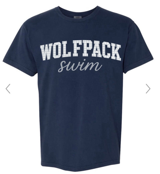 Wolfpack Swim Gingham On Navy