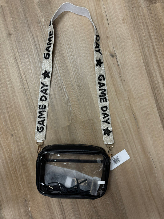 Silver/Black Game Day Beaded Strap Clear Bag