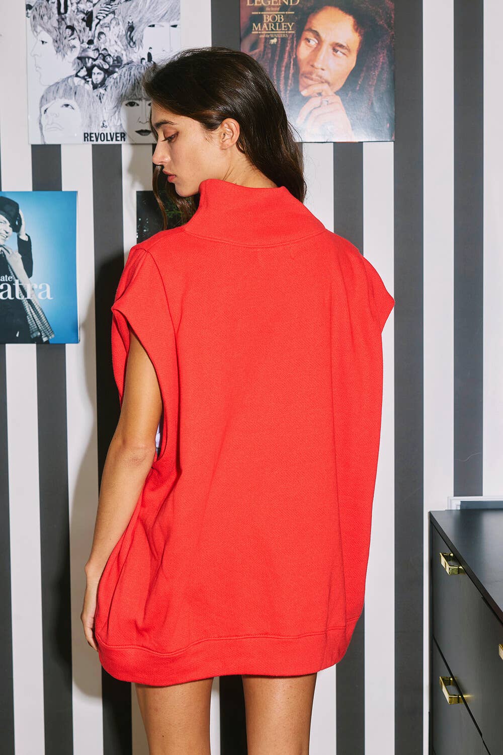 GEORGIA Oversized Muscle Top: Red