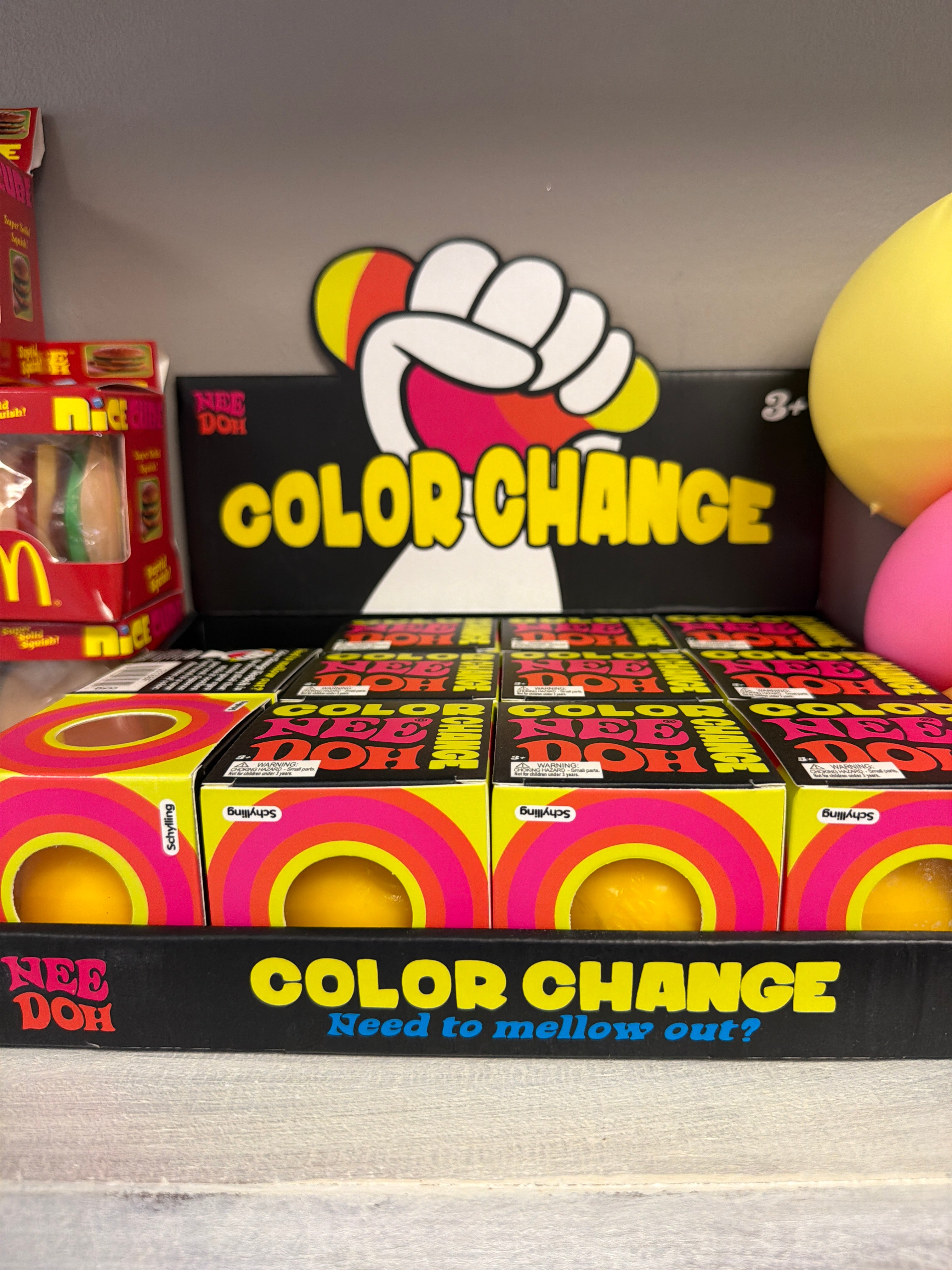 Color change ball - color to light colors when squeezed