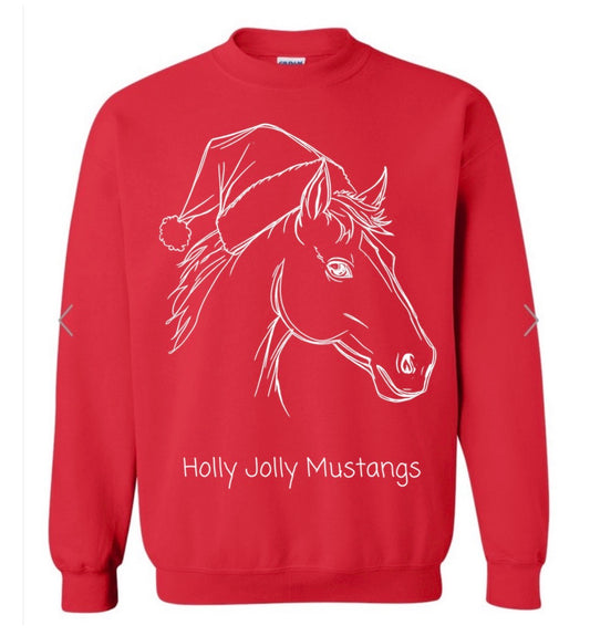 Holly Jolly Mustangs Red