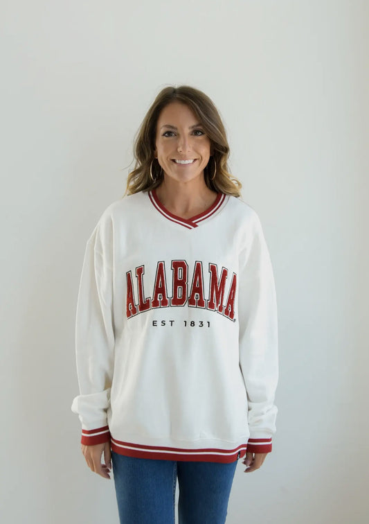 ALABAMA ALLEN CHENILLE VARSITY V-NECK