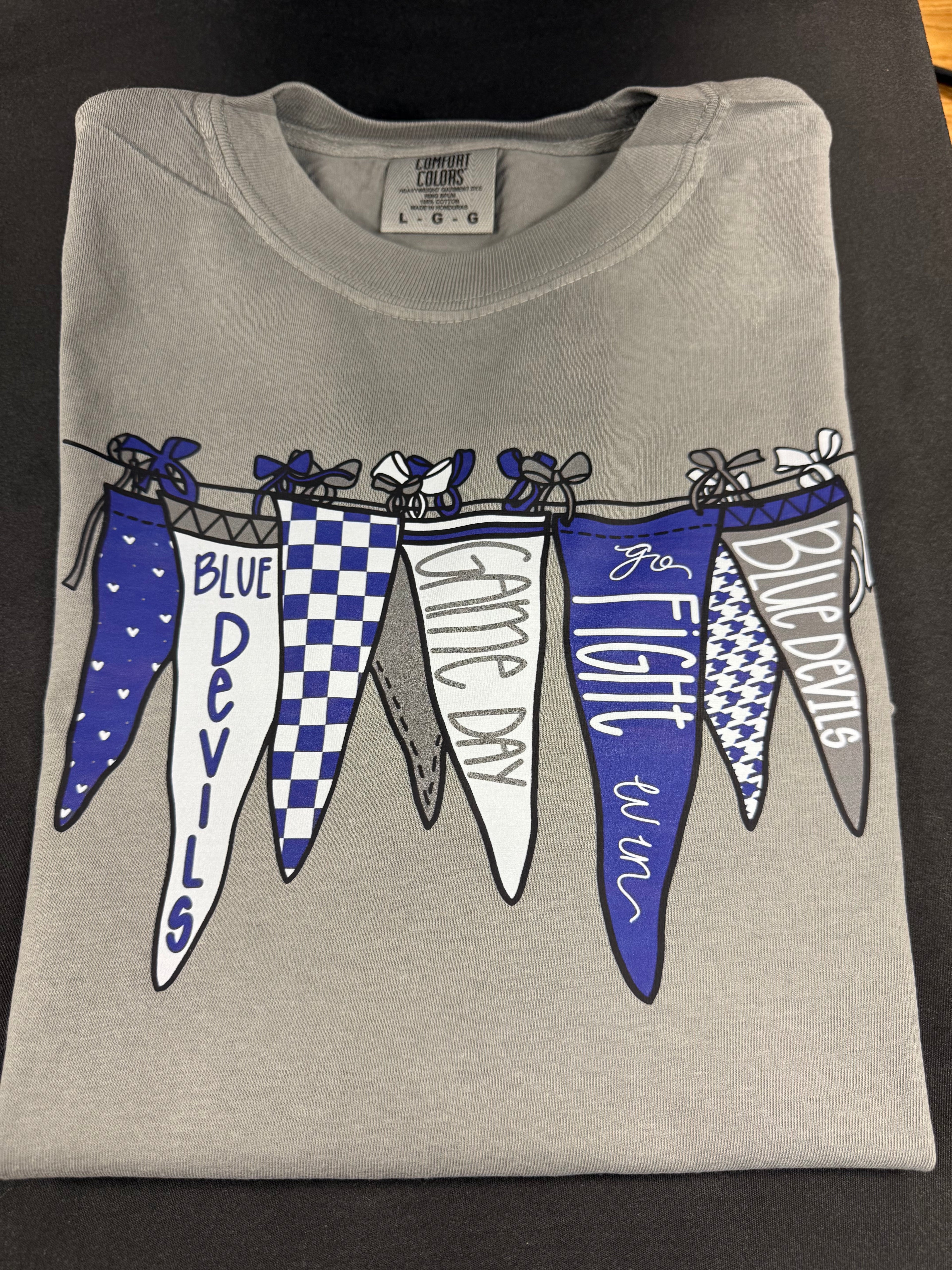 Bremen Blue Devils Go Fight Win Pennant Flags on grey