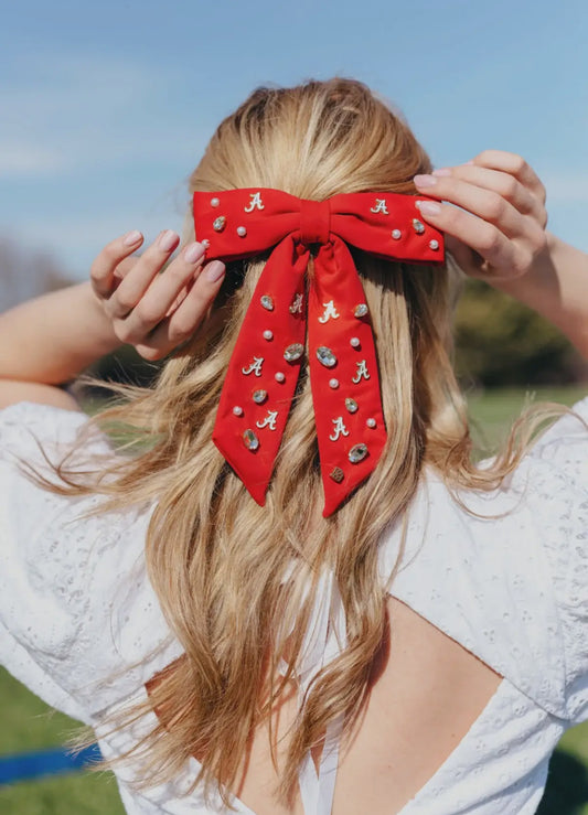 Brianna Cannon Crimson Alabama Bow Barrette