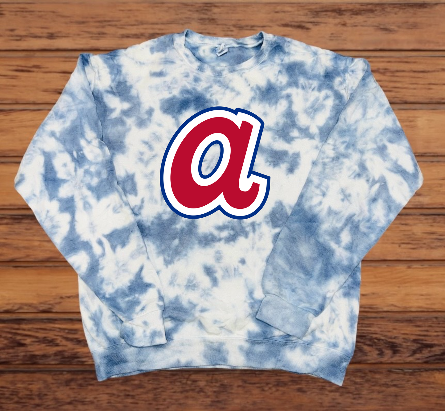 Dyed Atlanta Braves Old School Logo Sweatshirt BLUE