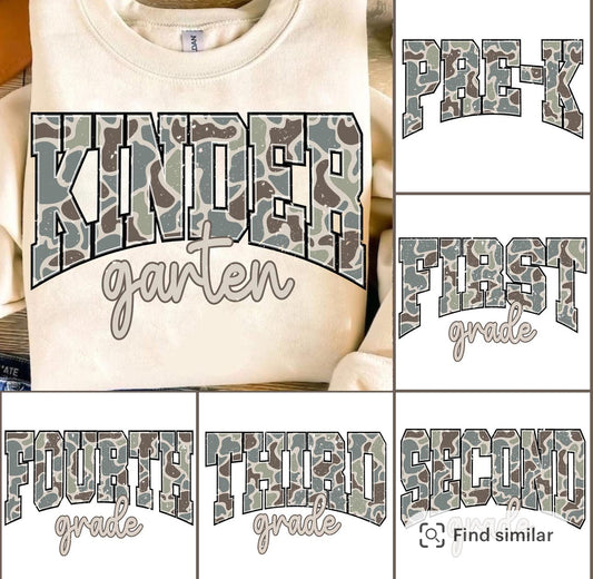 YOUTH grade level camo varsity
