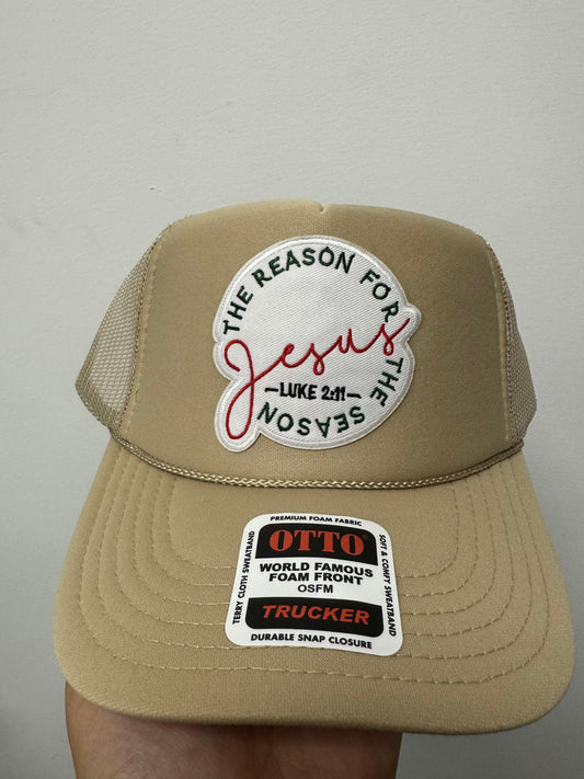 The reason for the season jesus cream hat