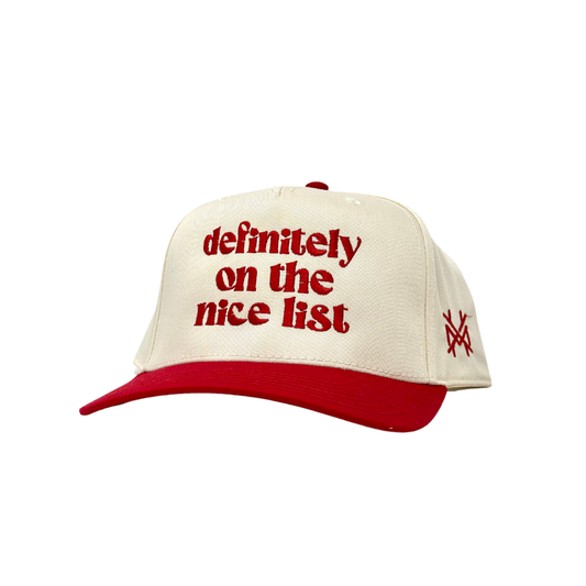 MHC Definitely On The Nice List Trucker Hat: Red/ Natural Otto