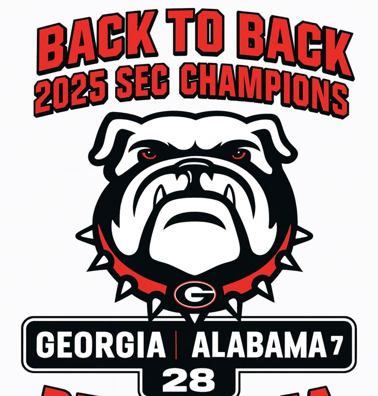 TSHIRT BAR- back to back SEC CHAMPIONS 2025