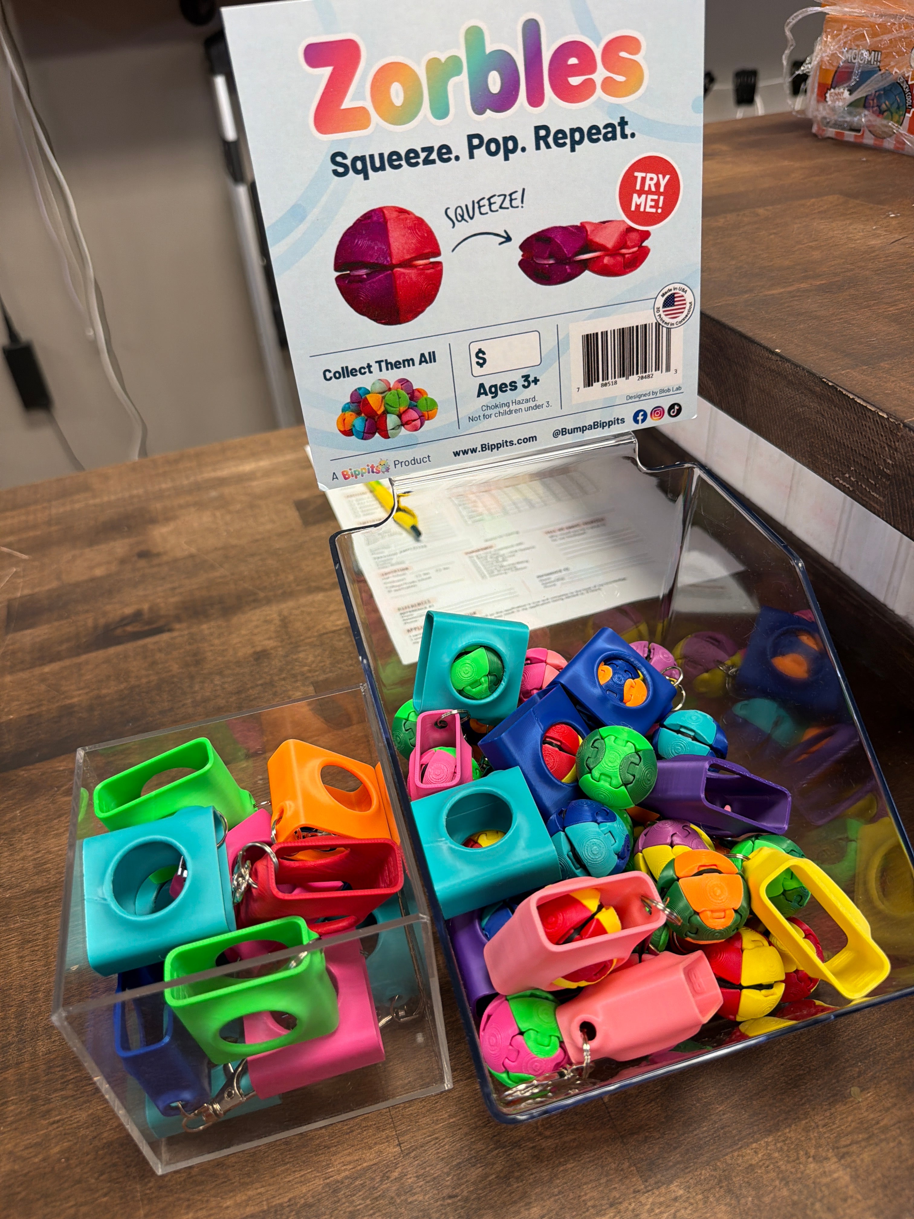 Zorbles 3d printed clicker