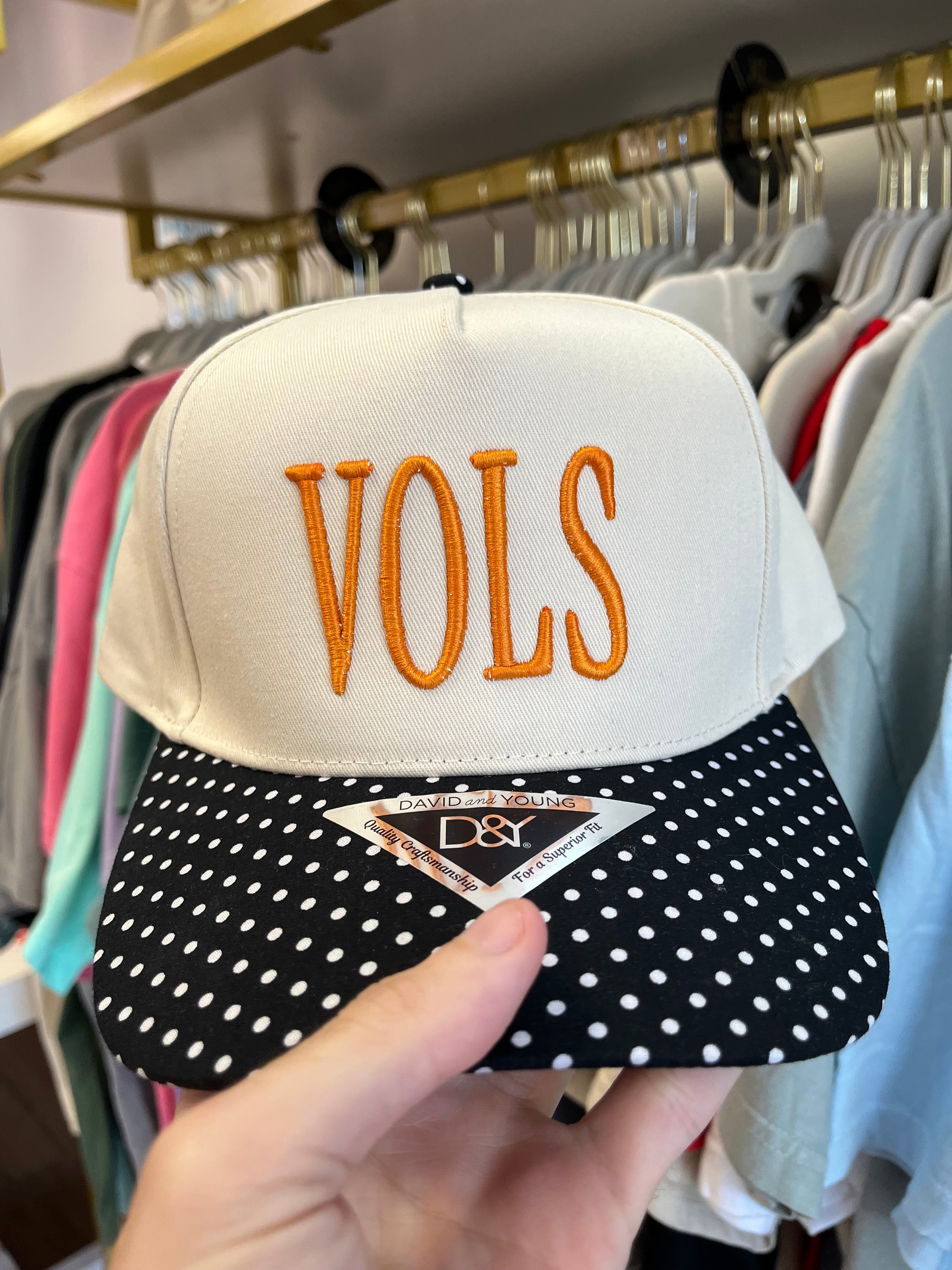 VOLS 3d Orange polka dot embroidered hat