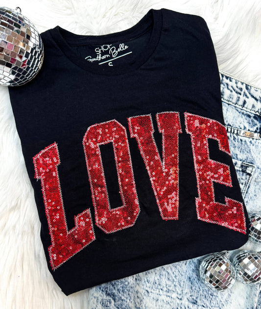 Love Real Sequins Valentine Sweatshirt