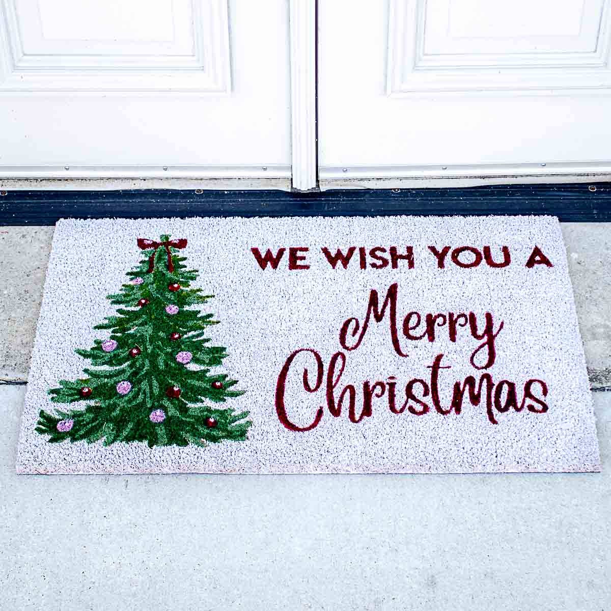 We wish you a Merry Christmas White/Red/Green   30x18