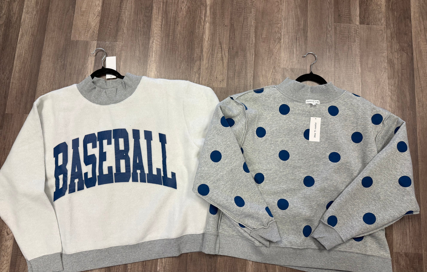BASEBALL Reversible Polka Dot Mockneck