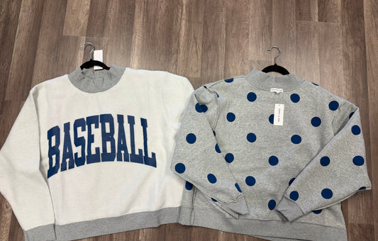 BASEBALL Reversible Polka Dot Mockneck