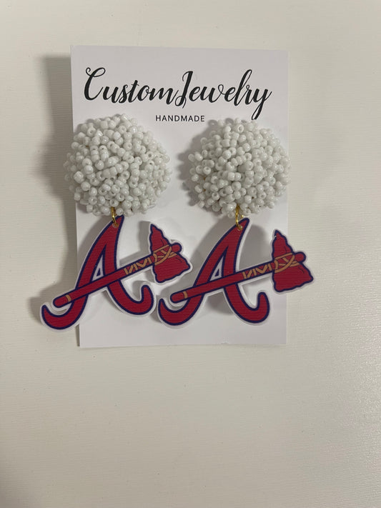 Atlanta Braves with Tomahawk Logo Earrings