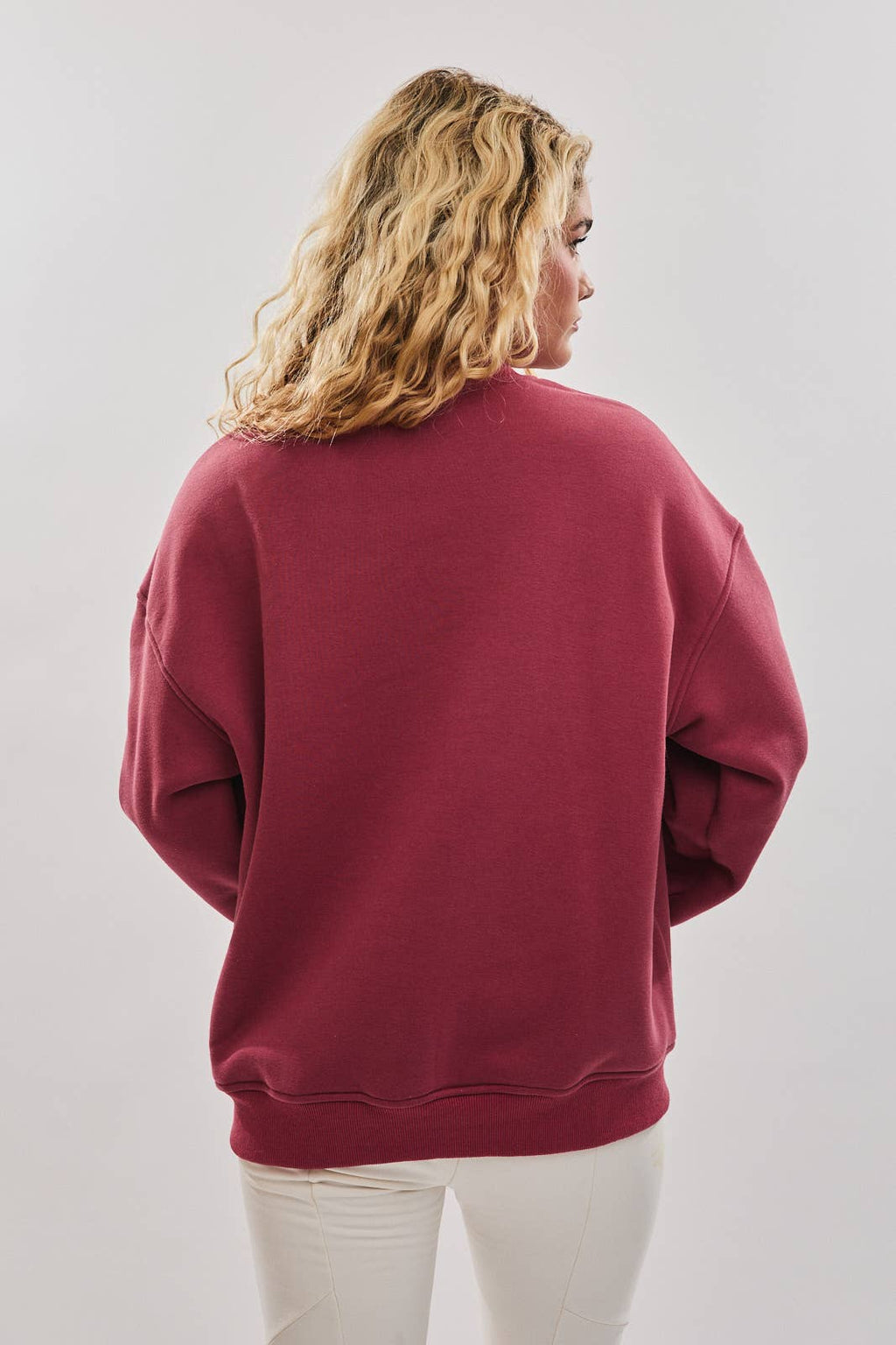 CREW NECK CHRISTMAS GRAPHIC EMBROIDERY SWEATSHIRT