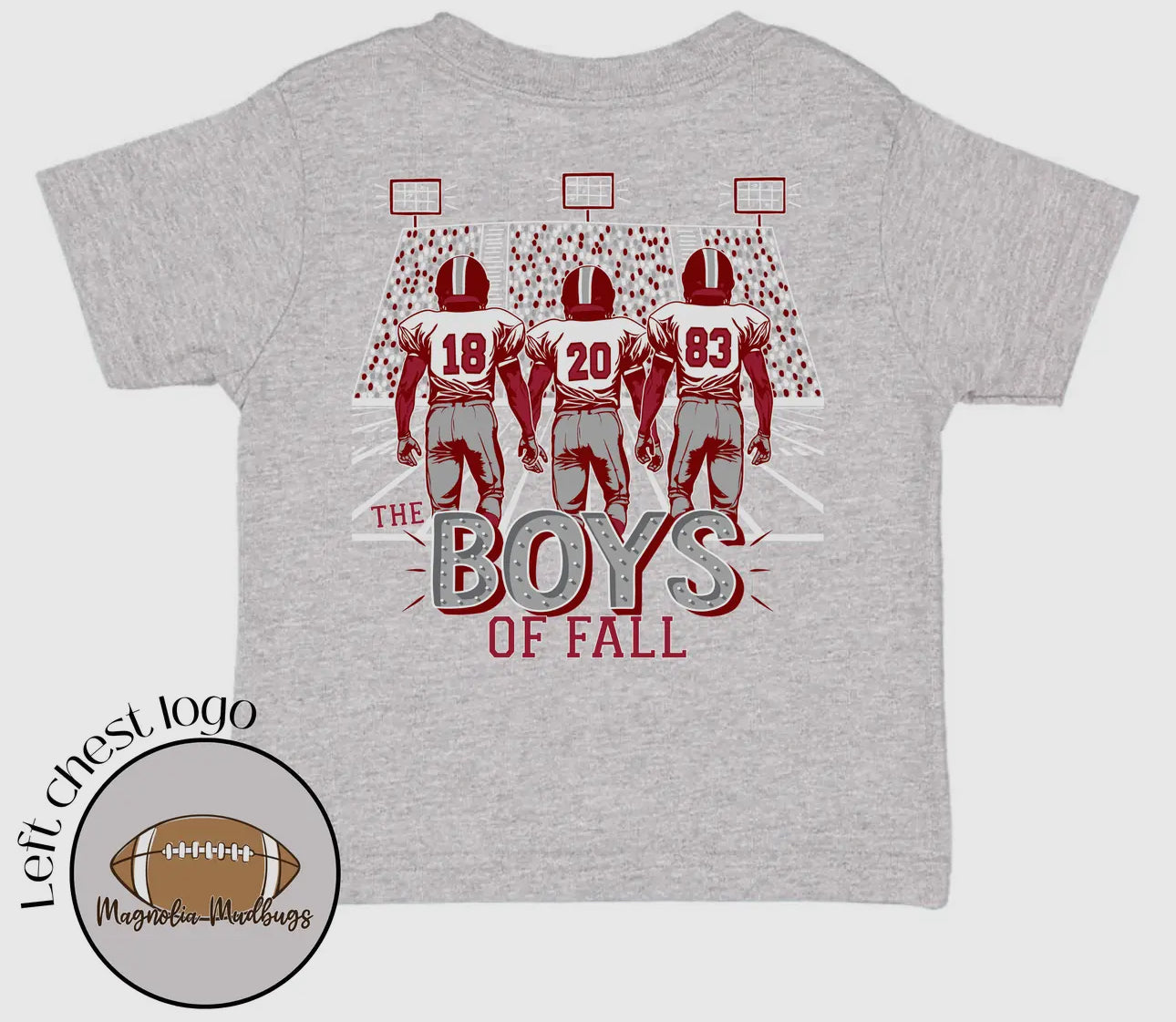 The Boys of Fall Crimson/Grey - Magnolia Mudbugs Youth Tee