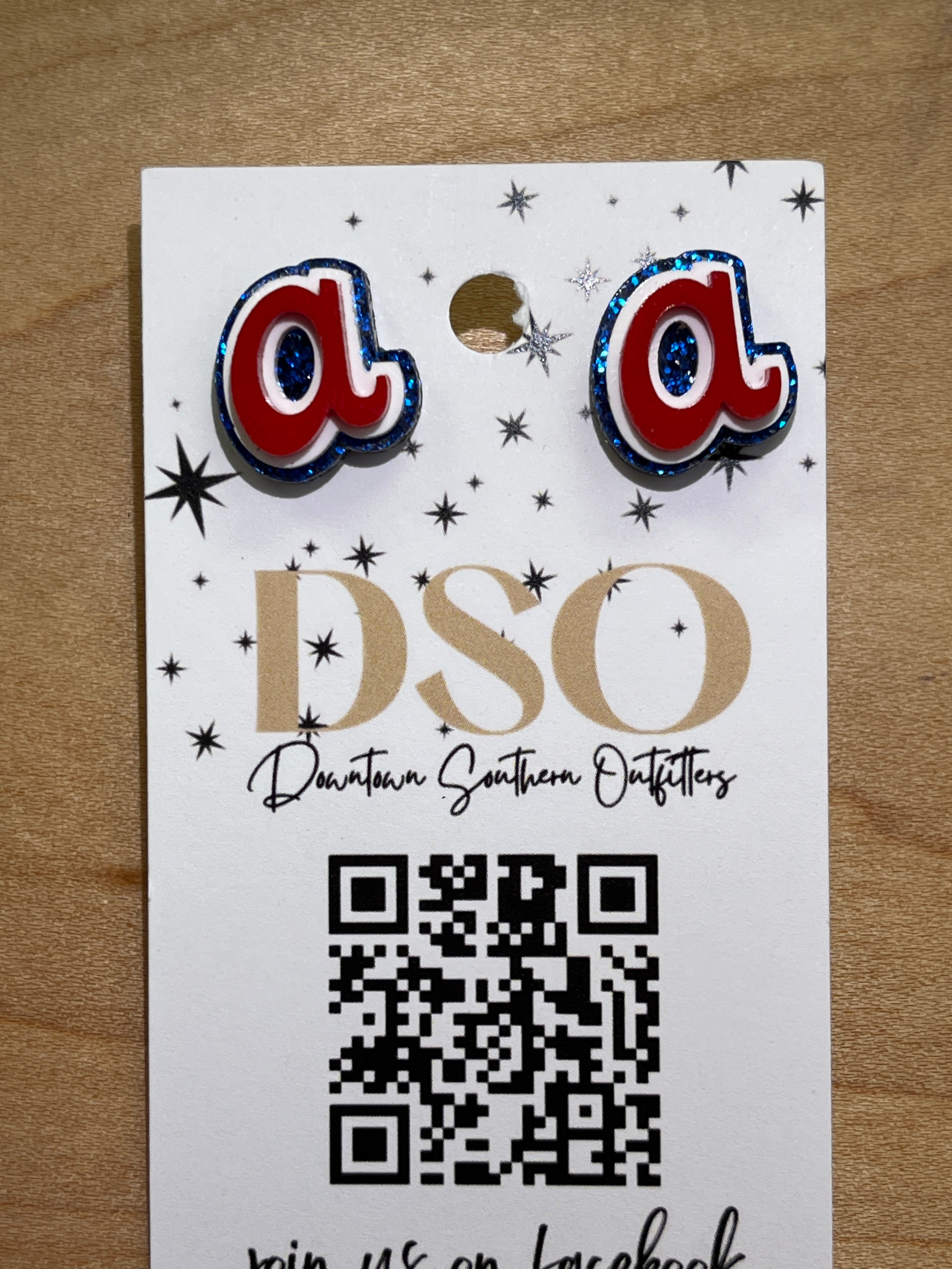Retro A Glitter Studs