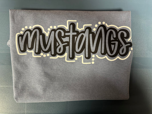 McGarity Mustangs Cursive Bubble Letter