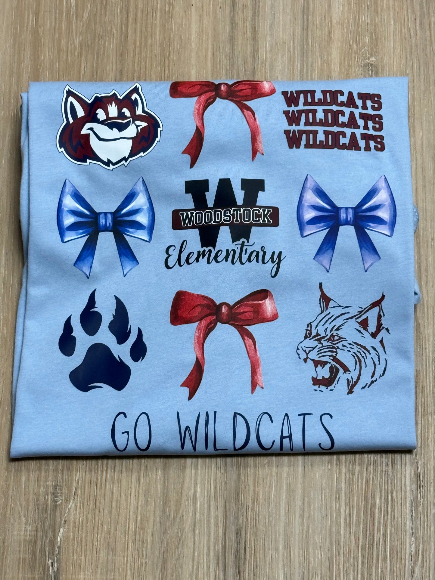 Woodstock Elementary Wildcats Bow Collage Tee