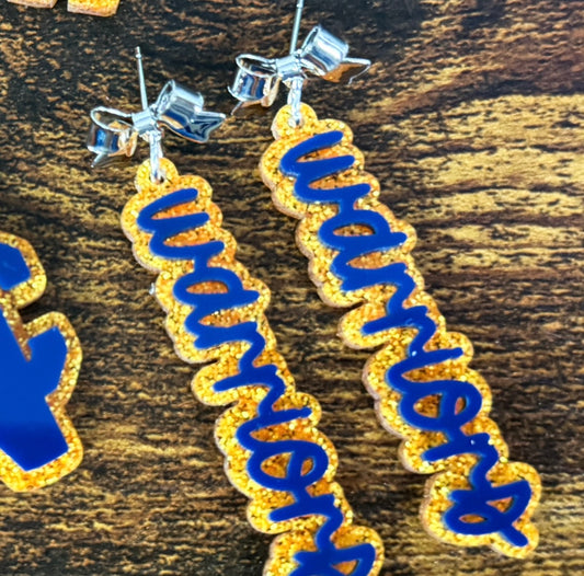 North Cobb Warriors Glitter Bow Dangles