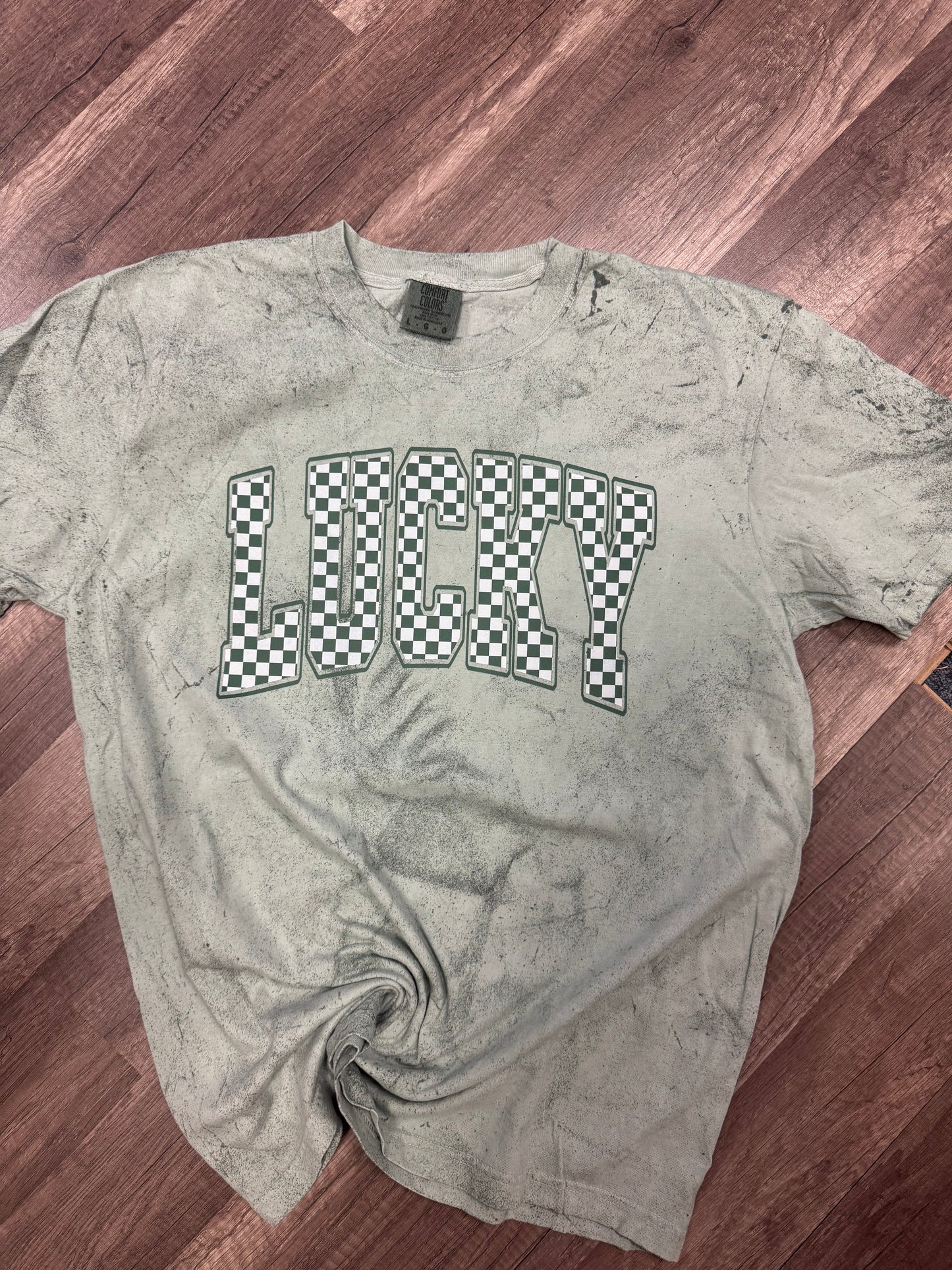 Lucky Checkered Varsity Colorblast Tee