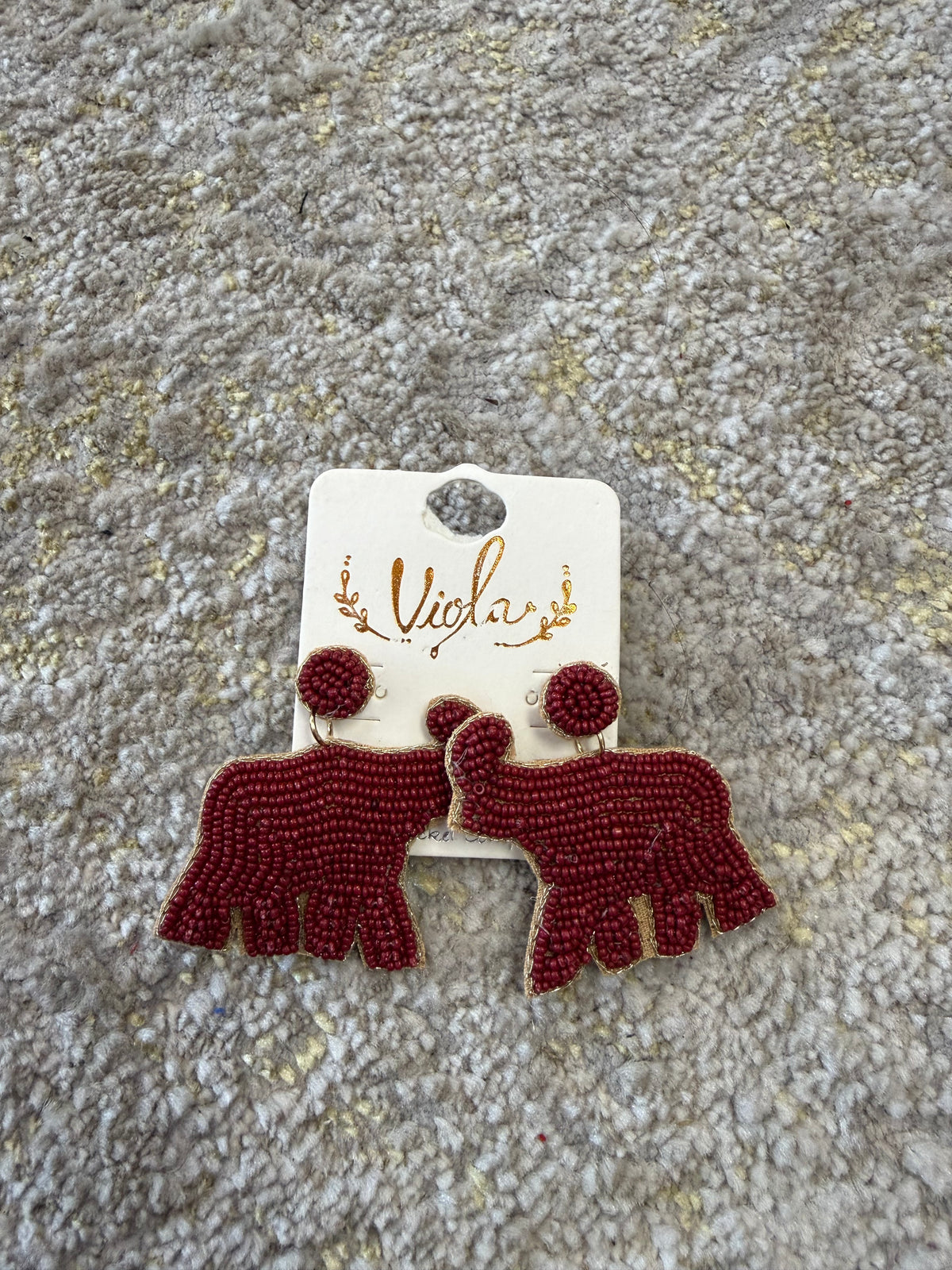 Beaded elephant dangles