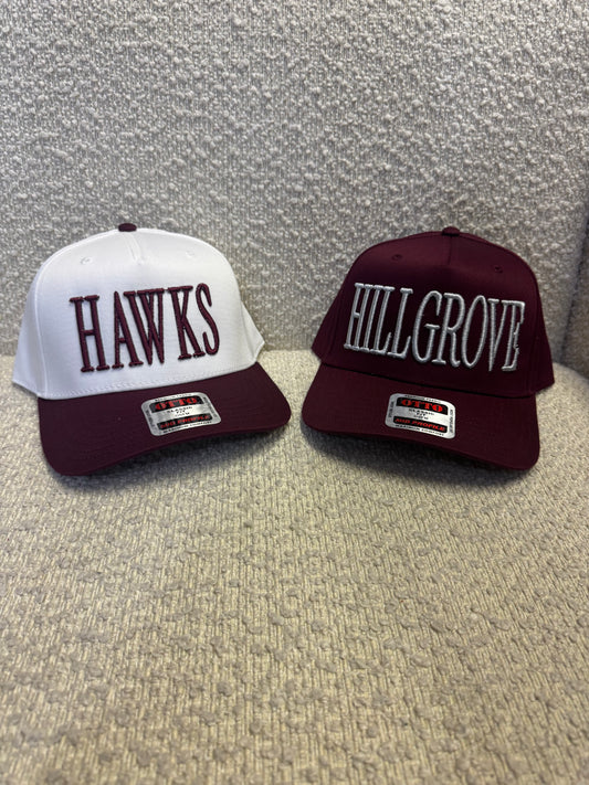 HAWKS WHITE/ MAROON 3D RAISED EMBROIDERY OTTO HAT