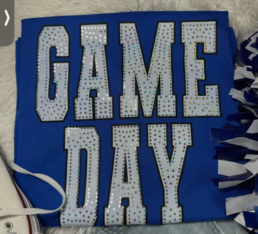 Game Day Sequin Royal Blue Tee