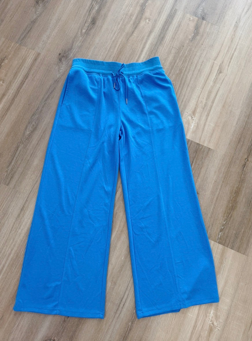 Electric Blue Luxeknit Wide Leg Lounge Pants