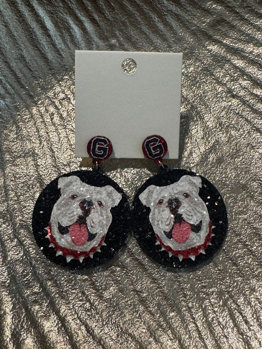 Bulldog circle sequin Earring