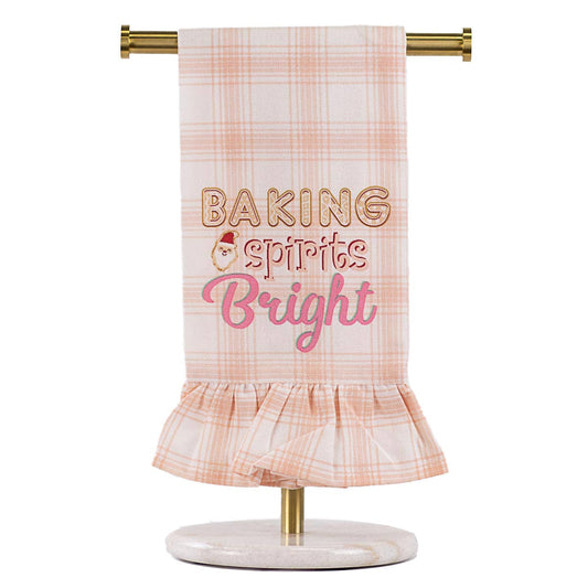 Baking Spirits Bright Ruffle Hand Towel   White/XLight Pink/Multi   20x28