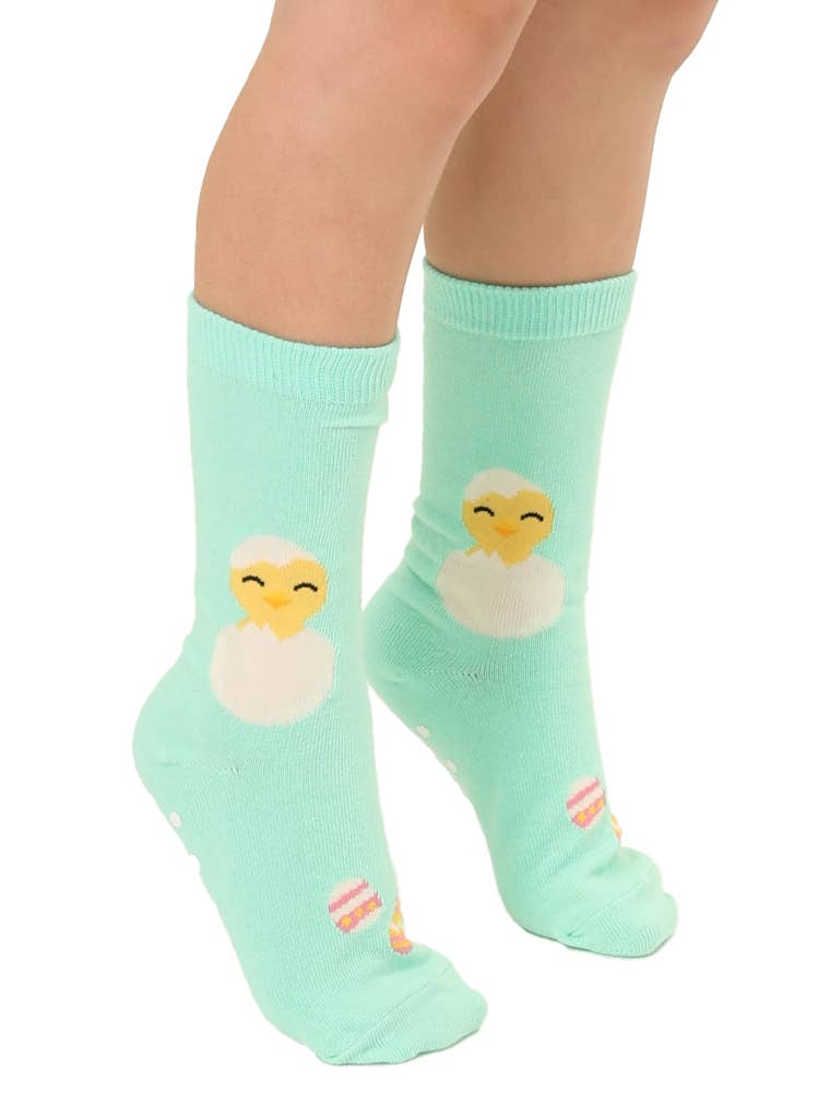 3D Packaged Crew Socks - Kids - Easter - Baby Chick - Green