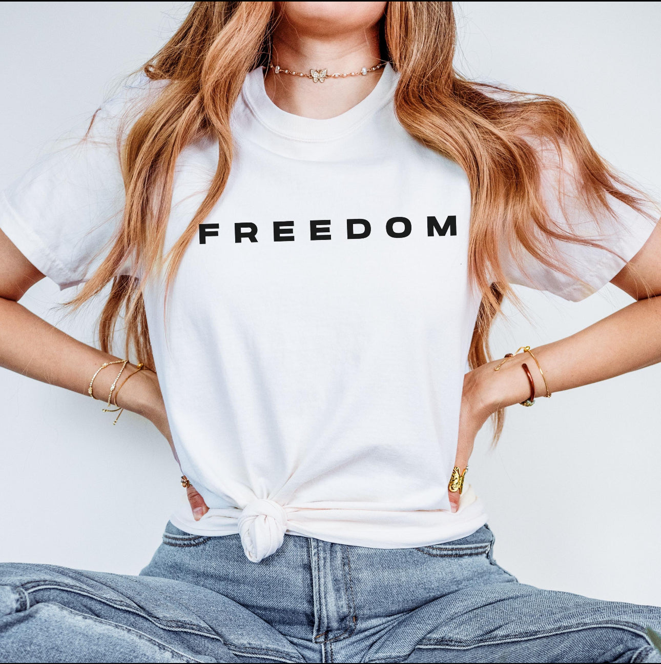 FREEDOM WHITE GILDAN SWEATSHIRT