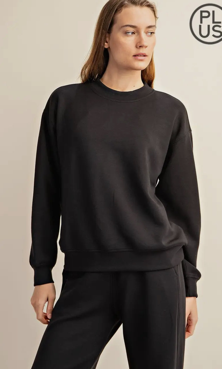 Modal Poly Span Scuba Mock Neck Pullover