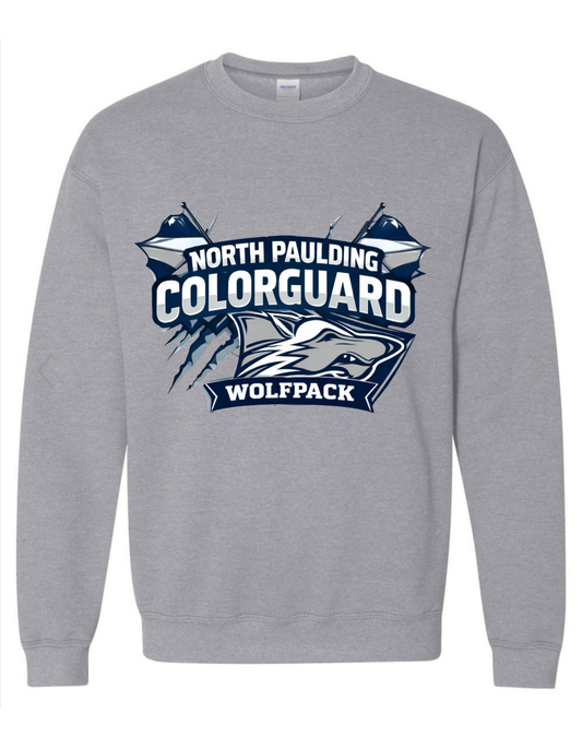 Wolfpack Colorguard Double Flags on Grey