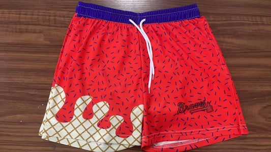 PRE ORDER 4-5 WEEKS BRAVES DRIP ADULT SHORTS RUNS A SIZE SMALL