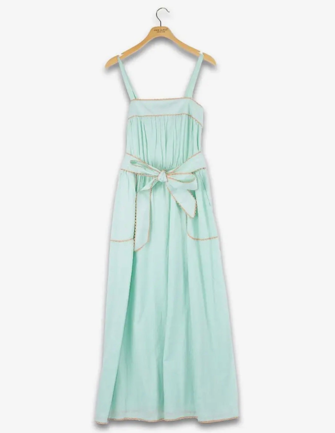 Mint maxi dress with tie feature