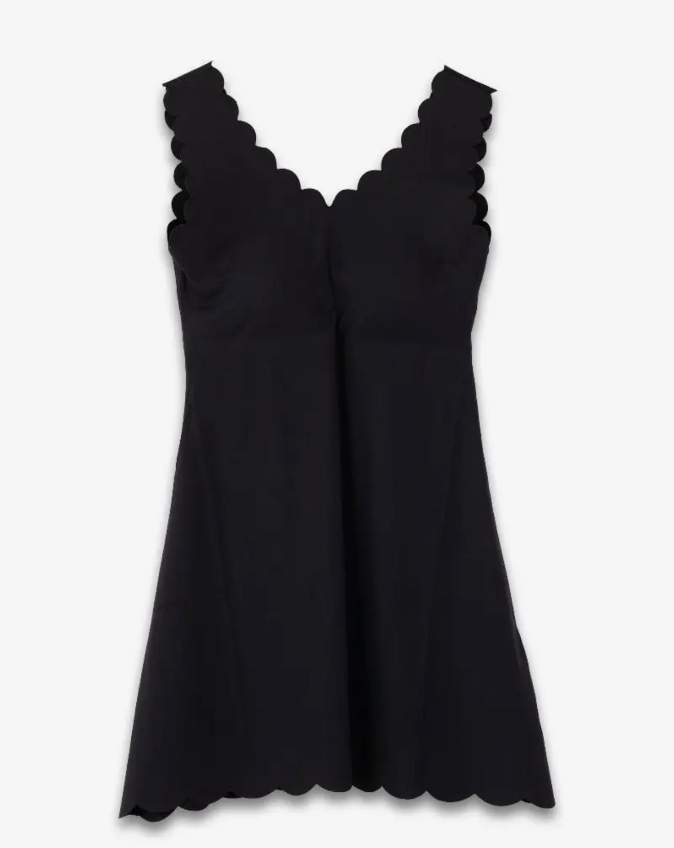 BLACK scalloped tennis dress